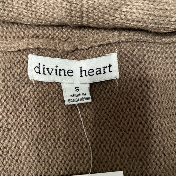 Woman’s brown open front cardigan with black faux leather sleeves detail, size S - Picture 6 of 8